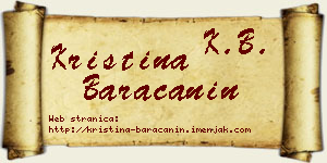 Kristina Baračanin vizit kartica
